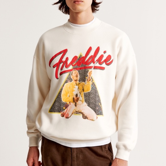 Abercrombie & Fitch Freddie Mercury Graphic Crew Sweatshirt - Picture 2 of 8